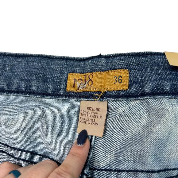 1738 Dynasty Straight Leg Jeans Mid-Rise Acid Wash Denim NWT Mens 36x34 - Picture 5 of 6